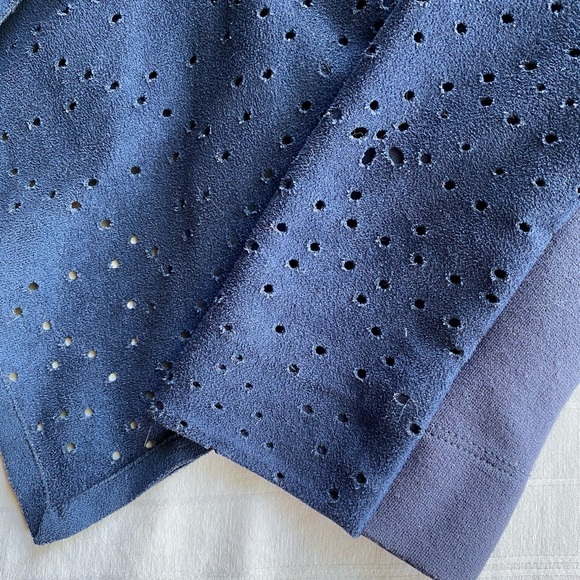 Navy Eyelet BCBG Maxazaria Cropped Zip Jacket - Picture 2 of 5